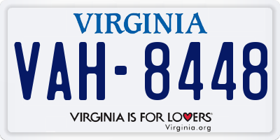VA license plate VAH8448