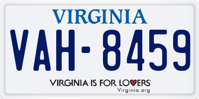VA license plate VAH8459