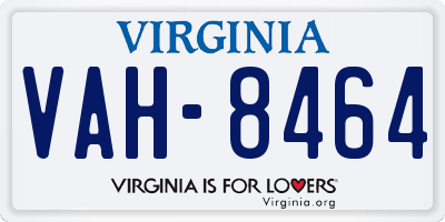 VA license plate VAH8464