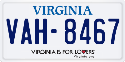 VA license plate VAH8467
