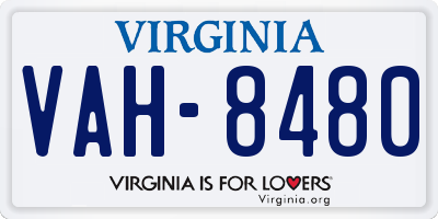 VA license plate VAH8480