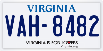 VA license plate VAH8482