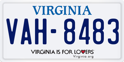 VA license plate VAH8483