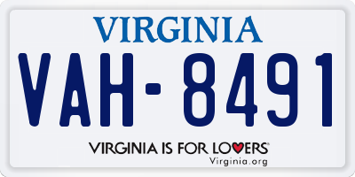 VA license plate VAH8491