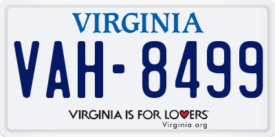 VA license plate VAH8499