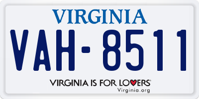 VA license plate VAH8511