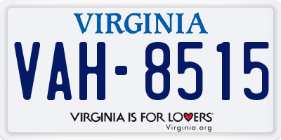 VA license plate VAH8515