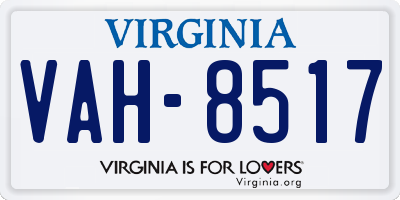 VA license plate VAH8517
