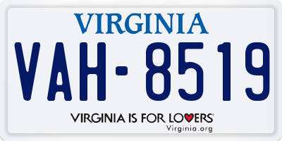 VA license plate VAH8519