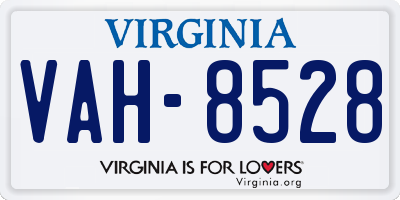 VA license plate VAH8528
