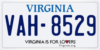 VA license plate VAH8529