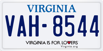 VA license plate VAH8544