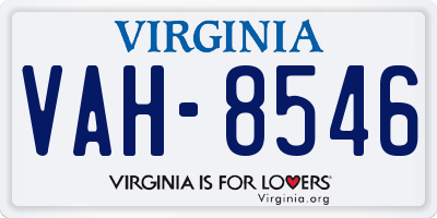 VA license plate VAH8546