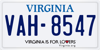 VA license plate VAH8547