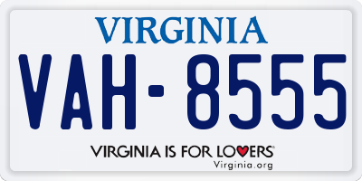 VA license plate VAH8555