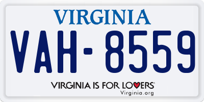 VA license plate VAH8559