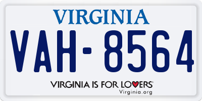 VA license plate VAH8564