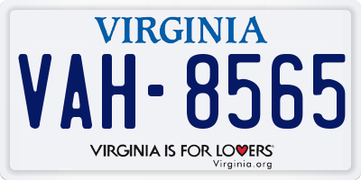 VA license plate VAH8565