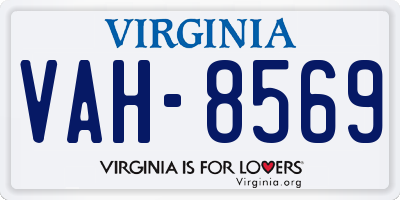 VA license plate VAH8569