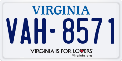 VA license plate VAH8571