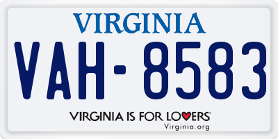 VA license plate VAH8583