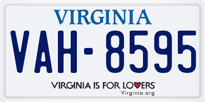 VA license plate VAH8595