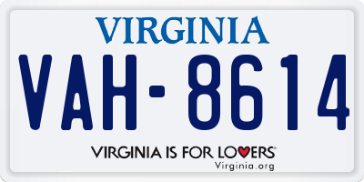 VA license plate VAH8614