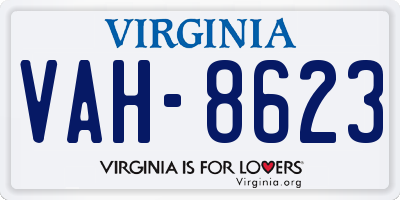 VA license plate VAH8623