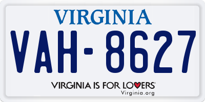 VA license plate VAH8627