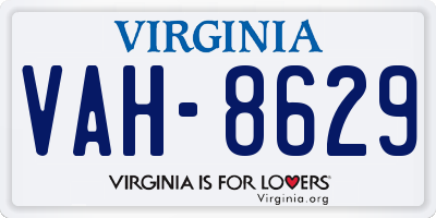 VA license plate VAH8629
