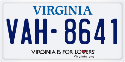 VA license plate VAH8641