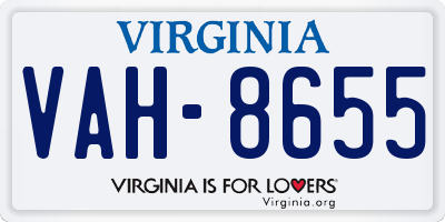VA license plate VAH8655