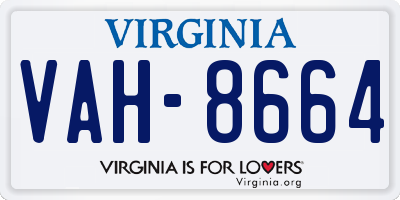 VA license plate VAH8664