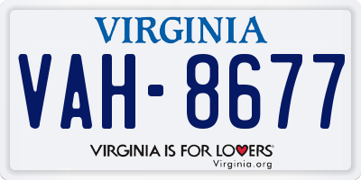VA license plate VAH8677