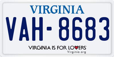 VA license plate VAH8683