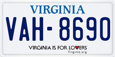 VA license plate VAH8690