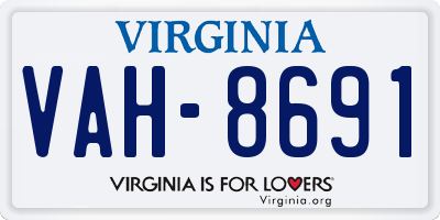 VA license plate VAH8691