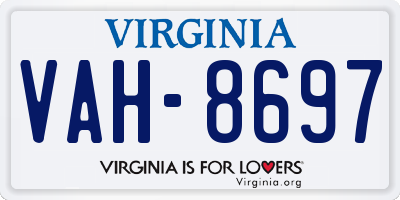 VA license plate VAH8697
