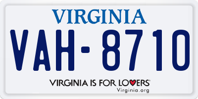 VA license plate VAH8710
