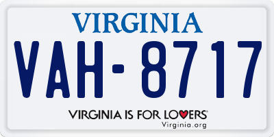 VA license plate VAH8717