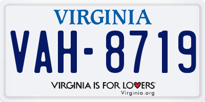 VA license plate VAH8719