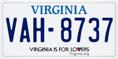 VA license plate VAH8737