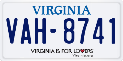VA license plate VAH8741