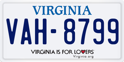 VA license plate VAH8799