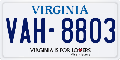 VA license plate VAH8803