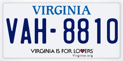 VA license plate VAH8810