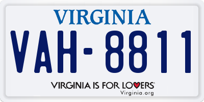 VA license plate VAH8811