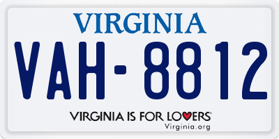 VA license plate VAH8812
