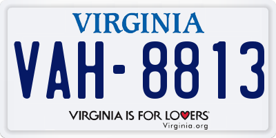 VA license plate VAH8813