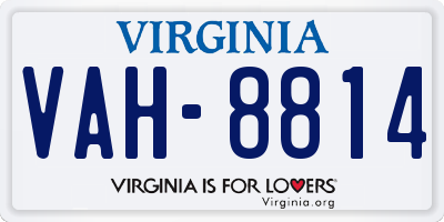 VA license plate VAH8814